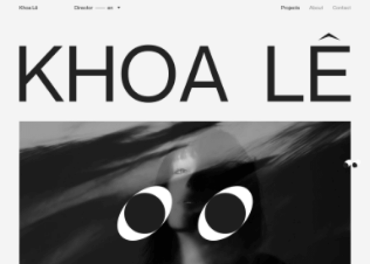 Homepage of Khoa L, a site showing background video.