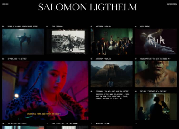 Salomon Lighthelm's video portfolio website.