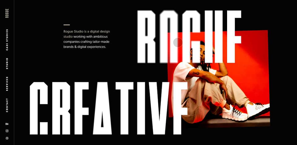Rogue Studio's website homepage.